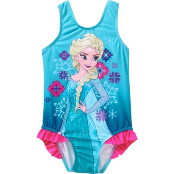 Disney Store Elsa Swimsuit Deluxe 1 pc Frozen 3,4,7//8,9//10 New NWT